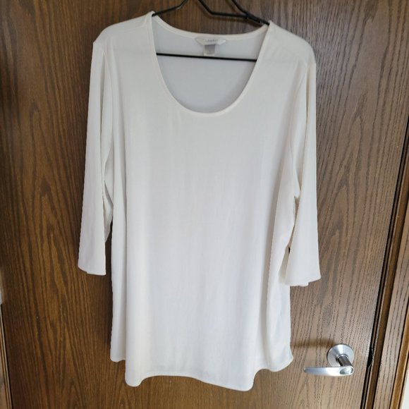 Christopher and Banks Silky White Tunic Top Size 1X - Picture 1 of 7